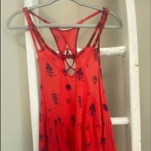 Free people famous red and navy tank top